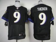 Nike Ravens -9 Justin Tucker Black Alternate Men's Stitched NFL New Elite Jersey