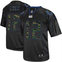 Nike Indianapolis Colts #12 Andrew Luck Black Men's Stitched NFL Elite Camo Fashion Jersey