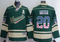 Minnesota Wild -20 Ryan Suter Green USA Flag Fashion Stitched NHL Jersey