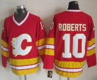 Calgary Flames -10 Gary Roberts Red CCM Throwback Stitched NHL Jersey