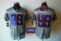 Autographed Nike Houston Texans #99 JJ Watt Grey Shadow Men's NFL Elite Jersey