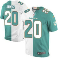 Nike Dolphins -20 Reshad Jones Aqua Green White Stitched NFL Elite Split Jersey