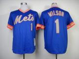 Mitchell and Ness 1983 New York Mets -1 Mookie Wilson Blue Throwback Stitched MLB Jersey