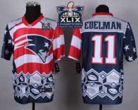 Nike New England Patriots -11 Julian Edelman Navy Blue Super Bowl XLIX Champions Patch Mens Stitched