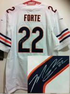 Nike Bears -22 Matt Forte White Men's Stitched NFL Elite Autographed Jersey