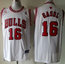 Revolution 30 Chicago Bulls -16 Pau Gasol White Stitched NBA Jersey