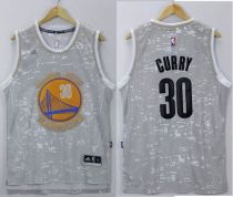 Golden State Warriors -30 Stephen Curry Grey City Light Stitched NBA Jersey