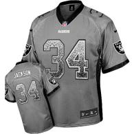 Nike Oakland Raiders #34 Bo Jackson Grey Men's Stitched NFL Elite Drift Fashion Jersey