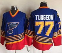 St Louis Blues -77 Pierre Turgeon Light Blue Red CCM Throwback Stitched NHL Jersey