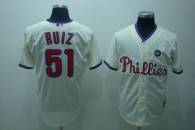 Philadelphia Phillies #51 Carlos Ruiz Stitched Cream MLB Jersey
