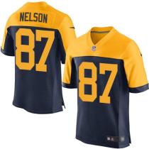 Nike Green Bay Packers #87 Jordy Nelson Navy Blue Alternate Men's Stitched NFL New Elite Jersey