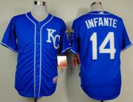 Kansas City Royals -14 Omar Infante Light Blue Alternate 2 Cool Base Stitched MLB Jersey