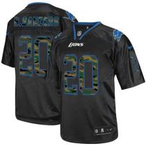 Nike Detroit Lions #20 Barry Sanders Black Men's Stitched NFL Elite Camo Fashion Jersey