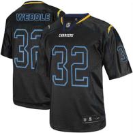 Nike San Diego Chargers #32 Eric Weddle Lights Out Black Men‘s Stitched NFL Elite Jersey