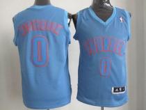 Oklahoma City Thunder -0 Russell Westbrook Blue Big Color Fashion Stitched NBA Jersey