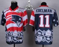 Nike New England Patriots -11 Julian Edelman Navy Blue Super Bowl XLIX Mens Stitched NFL Elite Noble