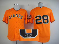 MLB San Francisco Giants #28 Buster Posey Stitched Orange Autographed Jersey