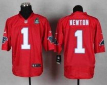 Nike Panthers -1 Cam Newton Red With 20TH Season Patch Stitched QB Practice Jersey