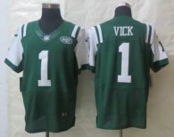 New Nike New York Jets 1 Vick Green Elite Jerseys