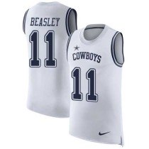 Nike Cowboys -11 Cole Beasley White Stitched NFL Limited Rush Tank Top Jersey