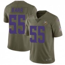 Nike Vikings -55 Anthony Barr Olive Stitched NFL Limited 2017 Salute to Service Jersey