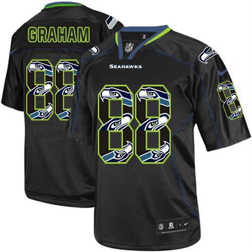 Nike Seattle Seahawks #88 Jimmy Graham New Lights Out Black Men's Stitched NFL Elite Jersey