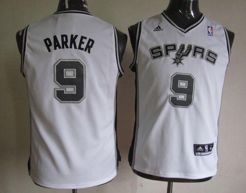 San Antonio Spurs #9 Tony Parker White Youth Stitched NBA Jersey