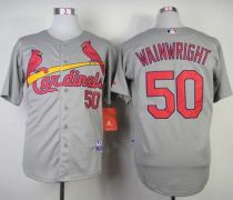St Louis Cardinals #50 Adam Wainwright Grey Stitched MLB Jersey
