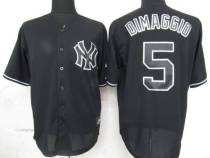 New York Yankees -5 Joe DiMaggio Black Fashion Stitched MLB Jersey