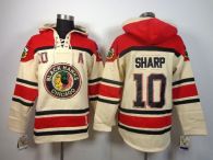 Chicago Blackhawks -10 Patrick Sharp White Sawyer Hooded Sweatshirt Stitched NHL Jersey