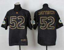 Nike Green Bay Packers #52 Clay Matthews Black Gold No Fashion Men's Stitched NFL Elite Jersey
