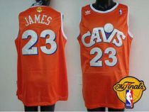 Mitchell and Ness Cleveland Cavaliers -23 LeBron James Orange CAVS The Finals Patch Stitched NBA Jer