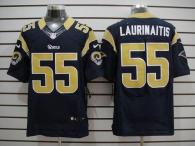 Nike St Louis Rams -55 James Laurinaitis Navy Blue Team Color Men's Embroidered NFL Elite Jersey