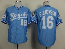 Mitchell and Ness Kansas City Royals -16 Bo Jackson Light Blue Throwback Stitched MLB Jersey