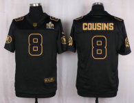 Nike Washington Redskins -8 Kirk Cousins Black Stitched NFL Elite Pro Line Gold Collection Jersey