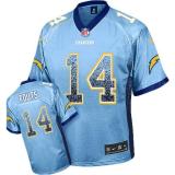 Nike San Diego Chargers #14 Dan Fouts Electric Blue Alternate Men’s Stitched NFL Elite Drift Fashion