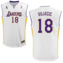 Los Angeles Lakers -18 Sasha Vujacic Stitched White Champion Patch NBA Jersey