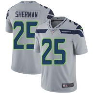 Nike Seahawks -25 Richard Sherman Grey Alternate Stitched NFL Vapor Untouchable Limited Jersey