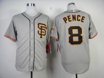 San Francisco Giants #8 Hunter Pence Grey Road 2 Cool Base Stitched MLB Jersey