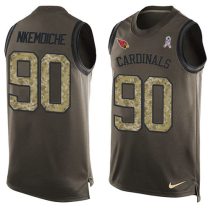 Nike Cardinals -90 Robert Nkemdiche Green Stitched NFL Limited Salute To Service Tank Top Jersey