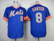 Mitchell And Ness 1983 New York Mets -8 Gary Carter Blue Throwback Stitched MLB Jersey