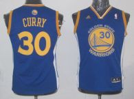 Revolution 30 Golden State Warriors #30 Stephen Curry Blue Stitched Youth NBA Jersey