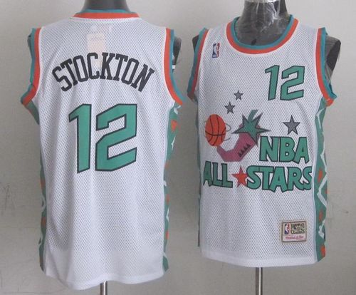 Mitchell And Ness Utah Jazz -12 John Stockton White 1996 All star Stitched NBA Jersey