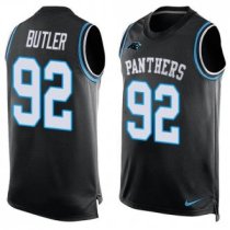 Nike Panthers -92 Vernon Butler Black Team Color Stitched NFL Limited Tank Top Jersey