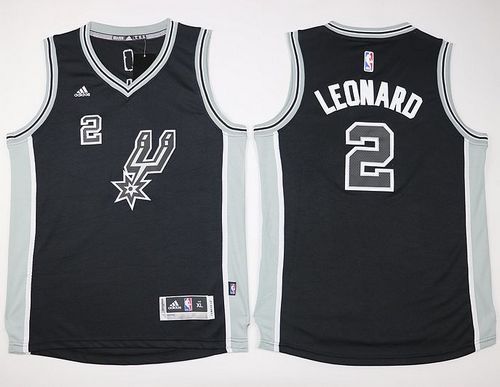 San Antonio Spurs #2 Kawhi Leonard Black New Road Youth Stitched NBA Jersey