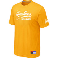 New York Yankees Yellow Nike Short Sleeve Practice T-Shirt