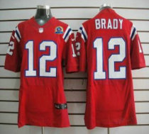 Nike Patriots -12 Tom Brady Red Alternate With Hall of Fame 50th Patch Stitched NFL Elite Jersey