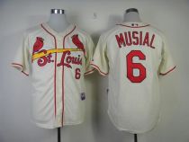 St Louis Cardinals #6 Stan Musial Cream Alternate Cool Base Stitched MLB Jersey