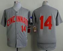 Mitchell And Ness 1969 Cincinnati Reds -14 Pete Rose Grey Throwback Stitched MLB Jersey