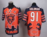 Nike Bears -91 Eddie Goldman Orange Men's Stitched NFL Elite Noble Fashion Jersey